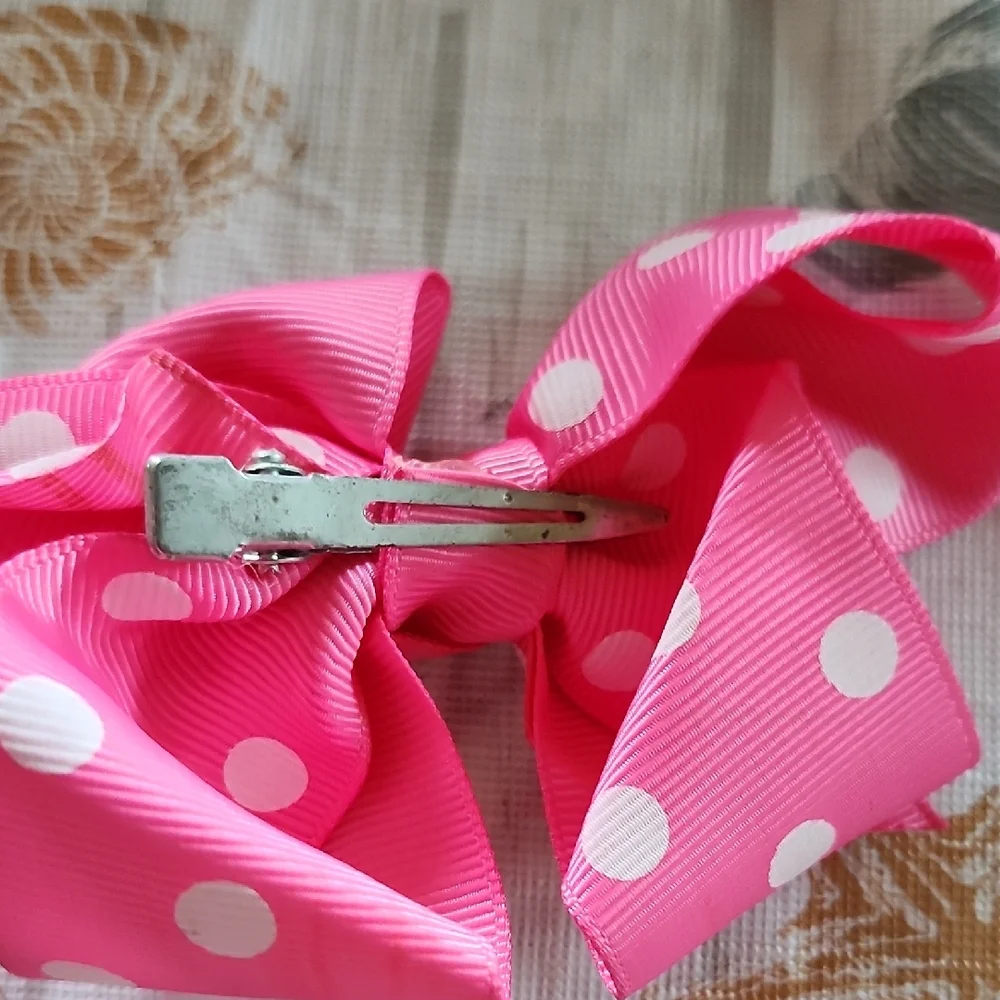 Pink Polka Dot Bow